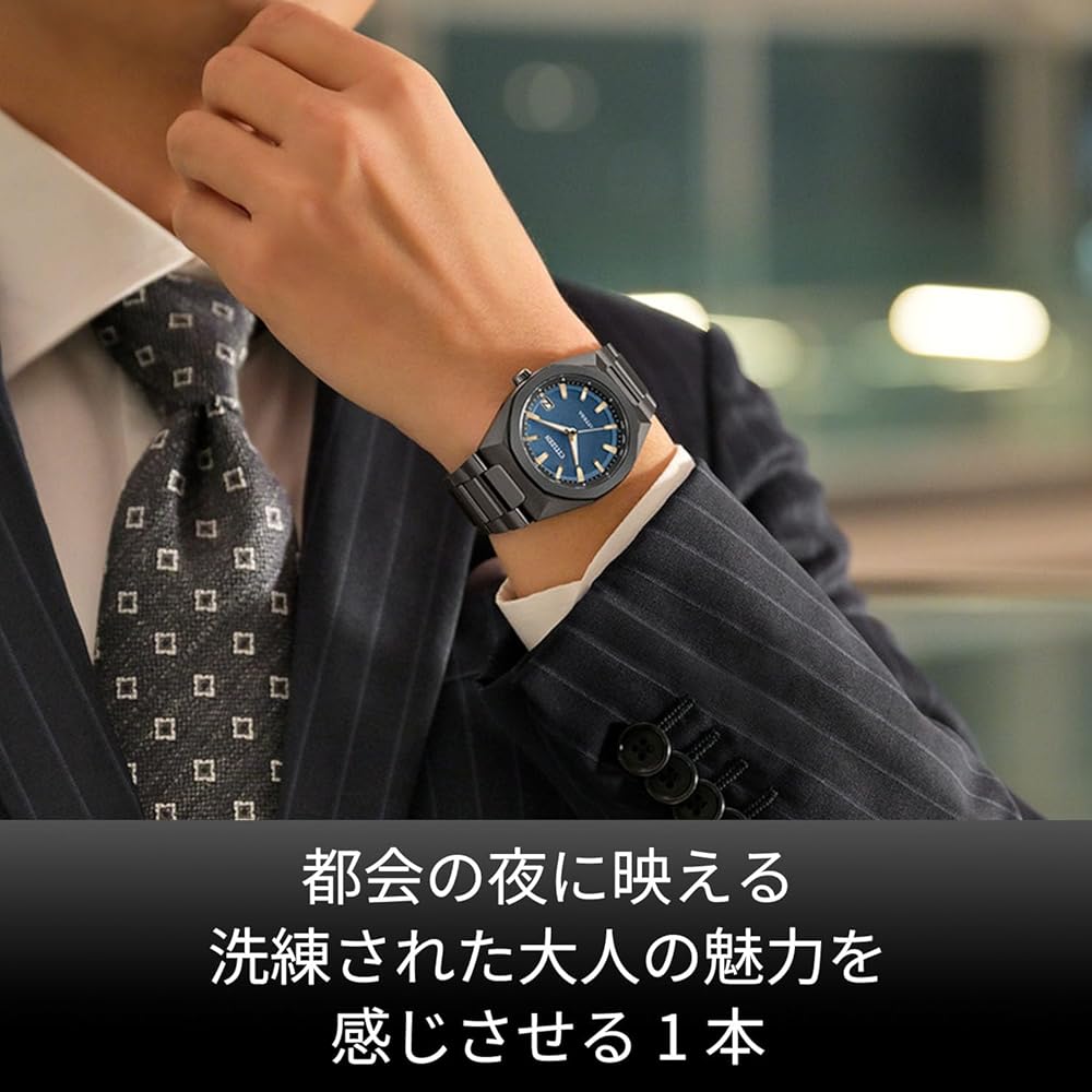 Мужские часы Citizen Attesa Eco-Drive с солнечной батареей, черные с синим, титановые, аналоговые, легкие, водонепроницаемые