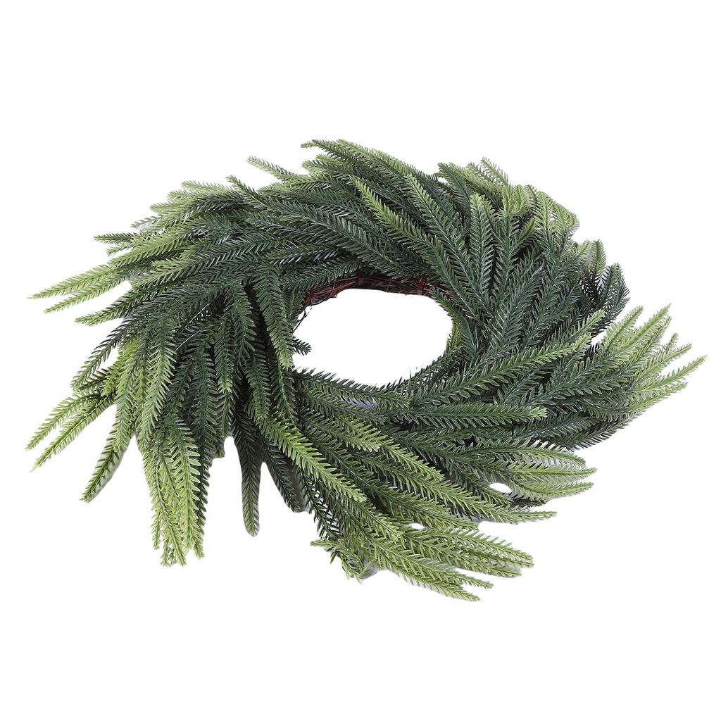 Xmas Wreath Outdoor Front Door Decoration Lifelike Simulated Pine Needle Wreath 40cm