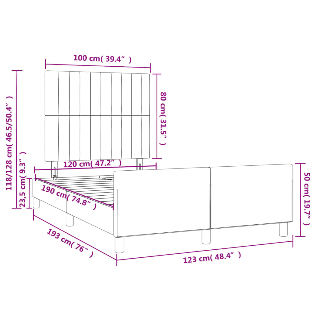 Pink Bed Frame without Mattress 120 x 190 cm Velvet