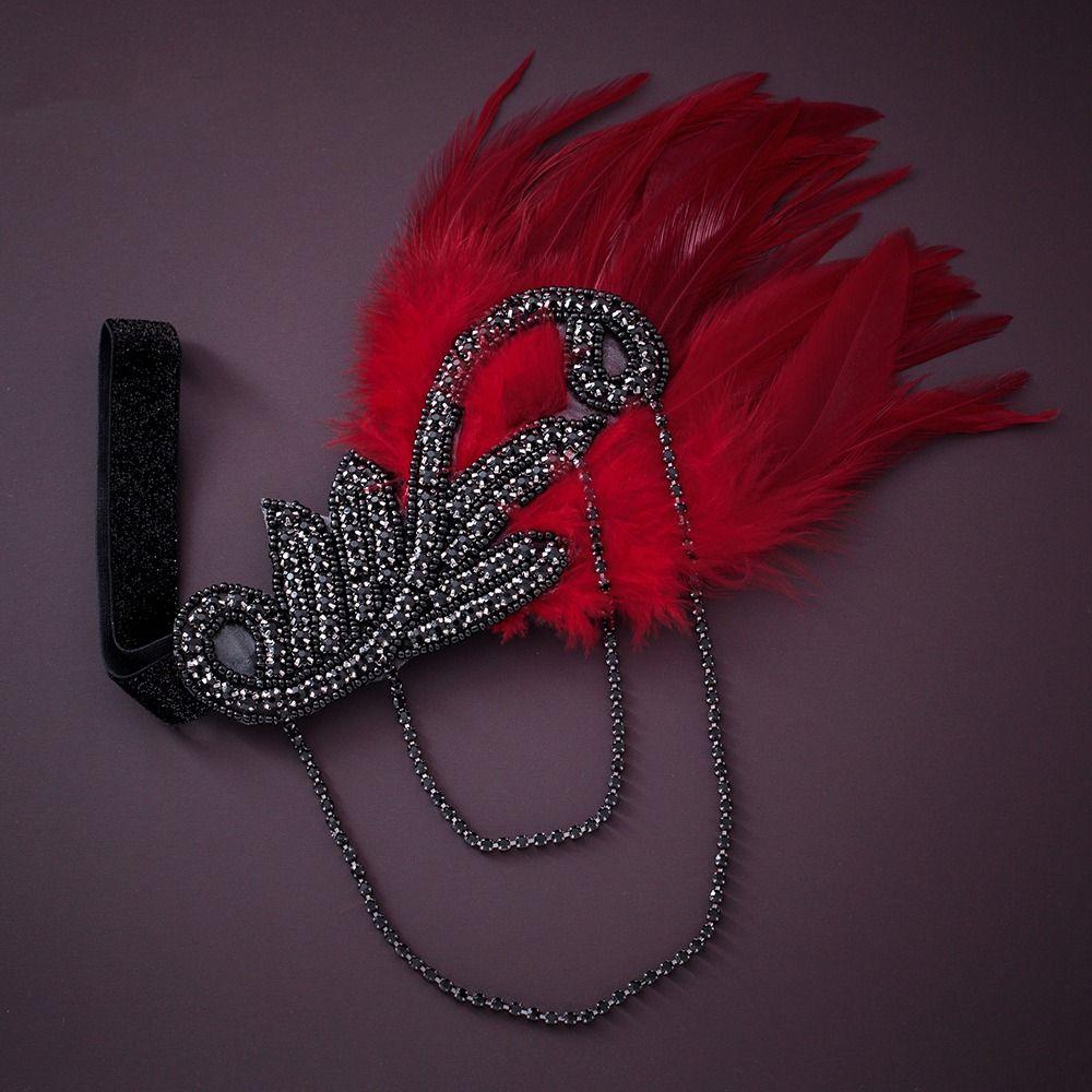 Головные уборы в корейском стиле, повязка на голову с блестками, повязка на голову с перьями, маскарадные вечерние аксессуары для волос