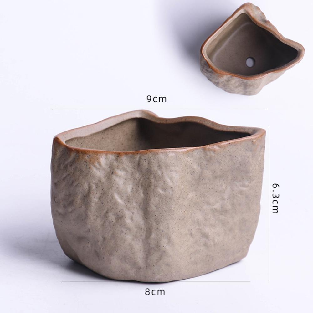 Stone Shape Succulent Plant Pots Wear Resistant Bonsai Potted Flowerpot  Home Decoration