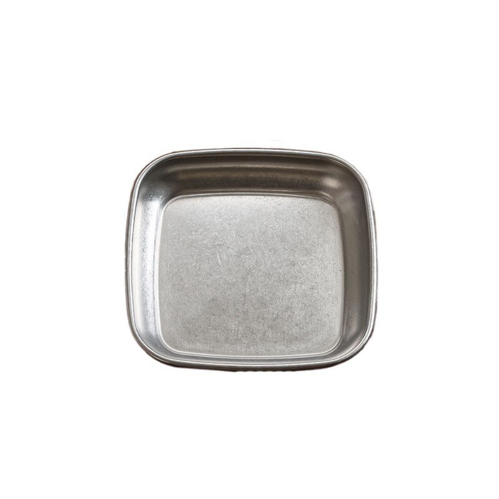 2Pcs Stainless Steel Korean Sauce Dish Irregular Shape Industrial Style Condiment Dish Vintage Separated Seasoning Tray BBQ