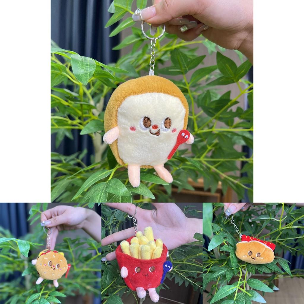 Французский Милый Мультяшный Картофель Фри Гамбургер И Хот-Дог Плюшевые Брелки Фигурки Мини