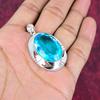 Подвеска Swiss Blue Topaz, подвеска из драгоценного камня ручной работы, подвеска из цельного серебра 925 пробы, старинные ювелирные изделия, для подарка на помолвку