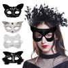Halloween Cat Masque Half Face Lace Masquerade Masque Cat Fox Animal Cosplay Costume for Carnival Ball Party Accessories