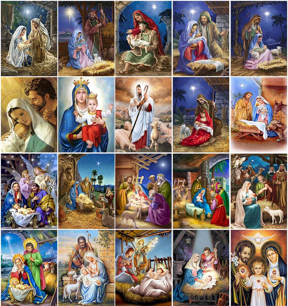 5D Diy Diamond Painting Religious Mother And Child Diamond Cross Stitch Diamond Art Mosaic Home Decoration Gift