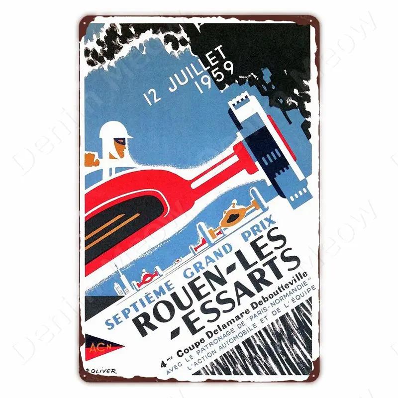 Винтажная металлическая табличка Гран-при Монако, Жестяная табличка с автогонками, Ретро-постер с мотоциклом для бара, мужской берлоги, дома, Авто настенный декор