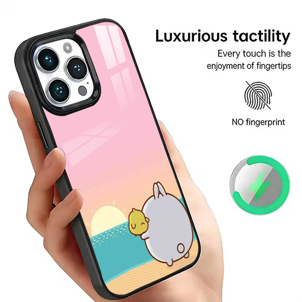 Cartoon M-Molang Phone Case For iPhone17,16,15,14,13,12,11 Plus,Pro Magnetic with Magsafe Wireless Charging