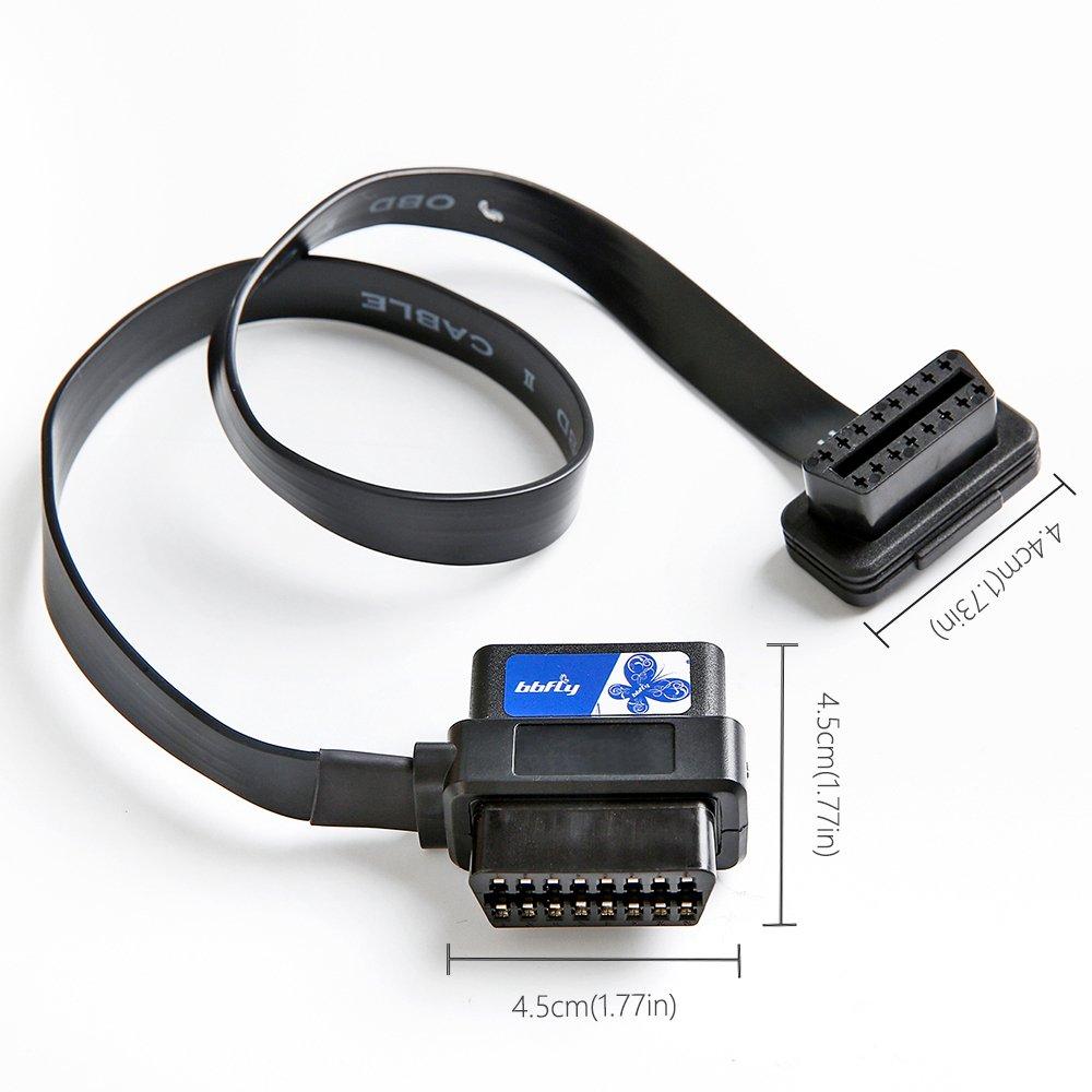 bbfly-A9 OBD II OBD2 16 Pin Splitter Extension 1x Male and 2X Female Extension Cable Adapter (2FT/60CM)