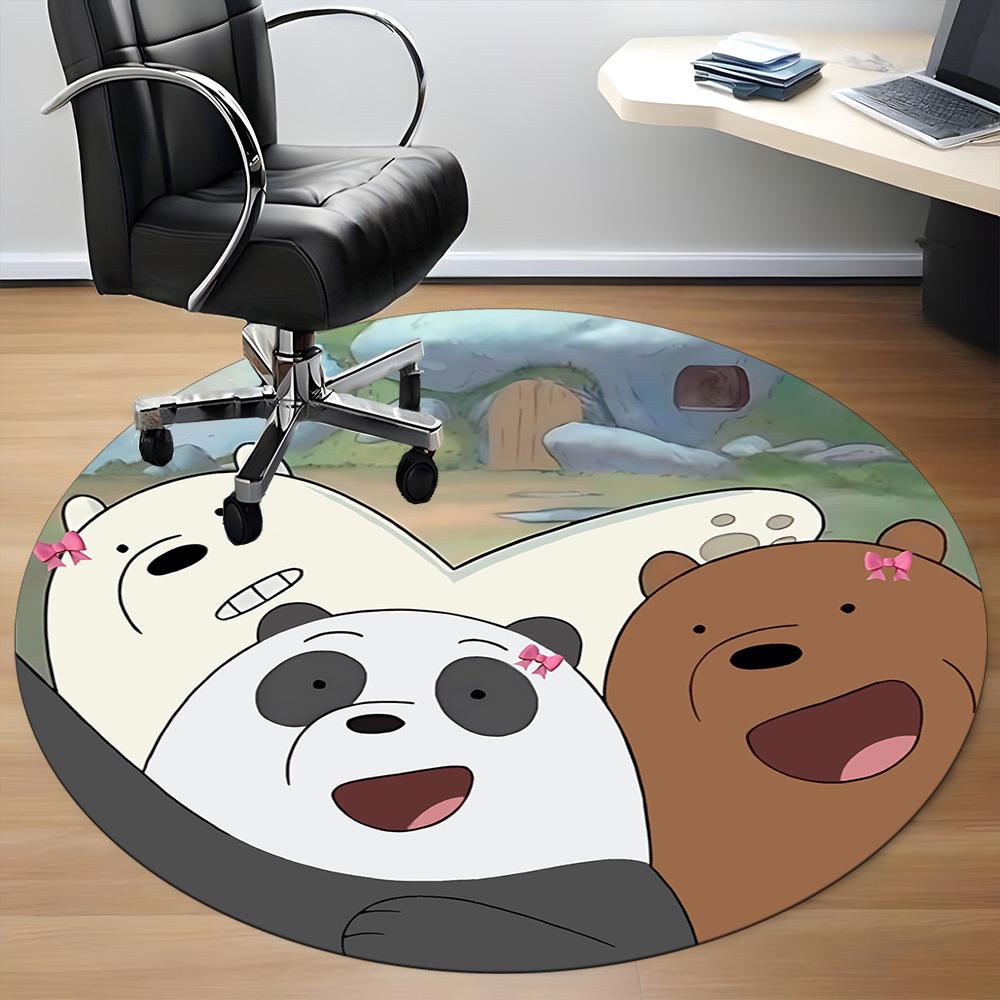 1 шт. Круглый ковер We Bare Bears для офиса, под офисные стулья, спальни, гостиной, домашний декор a1022218