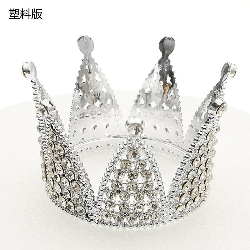 Свадебные аксессуары, детская корона, украшение для выпечки торта, полный круглый горный хрусталь, корейская новая корона на день рождения