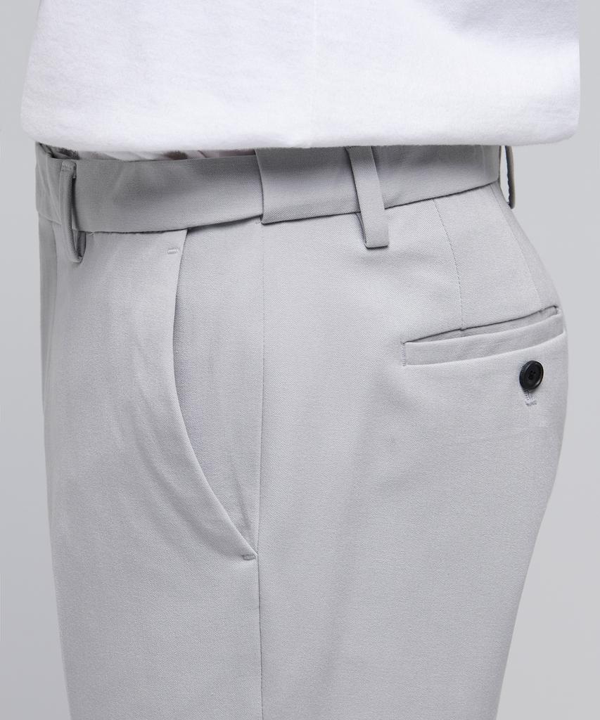 MUSINSA STANDARD Tapered Hidden Elastic Waist Length Slacks [Light Gray]