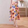 Женская шифоновая юбка А-силуэта с цветочным принтом - стильное летнее прикрытие с эластичной талией