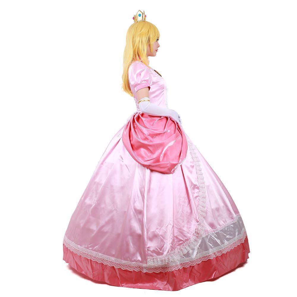 Miccostumes Костюм Принцессы Косплей Наряд Розовое Платье Роскошь с Короной Женский (M)