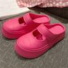 Woman Slippers Height Shoes for Women 2024 Job Sandals Outside White Slides Mules Summer Round Toe Footwear Small Size Normal B