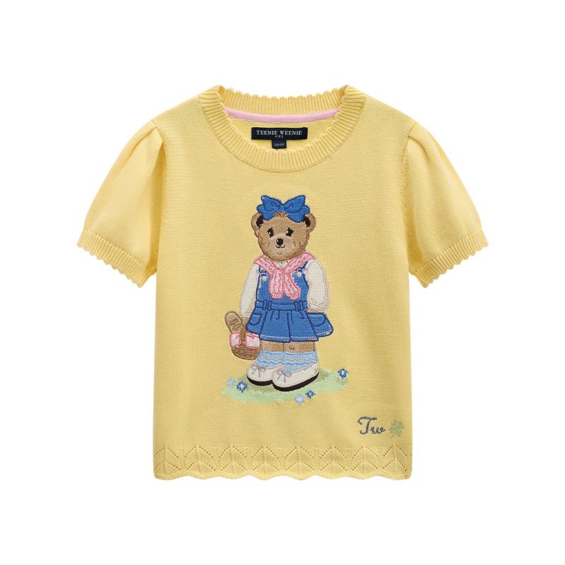 Teenie Weenie Kids' Girls' Playful Bubble Short Sleeve Pullover Sweater