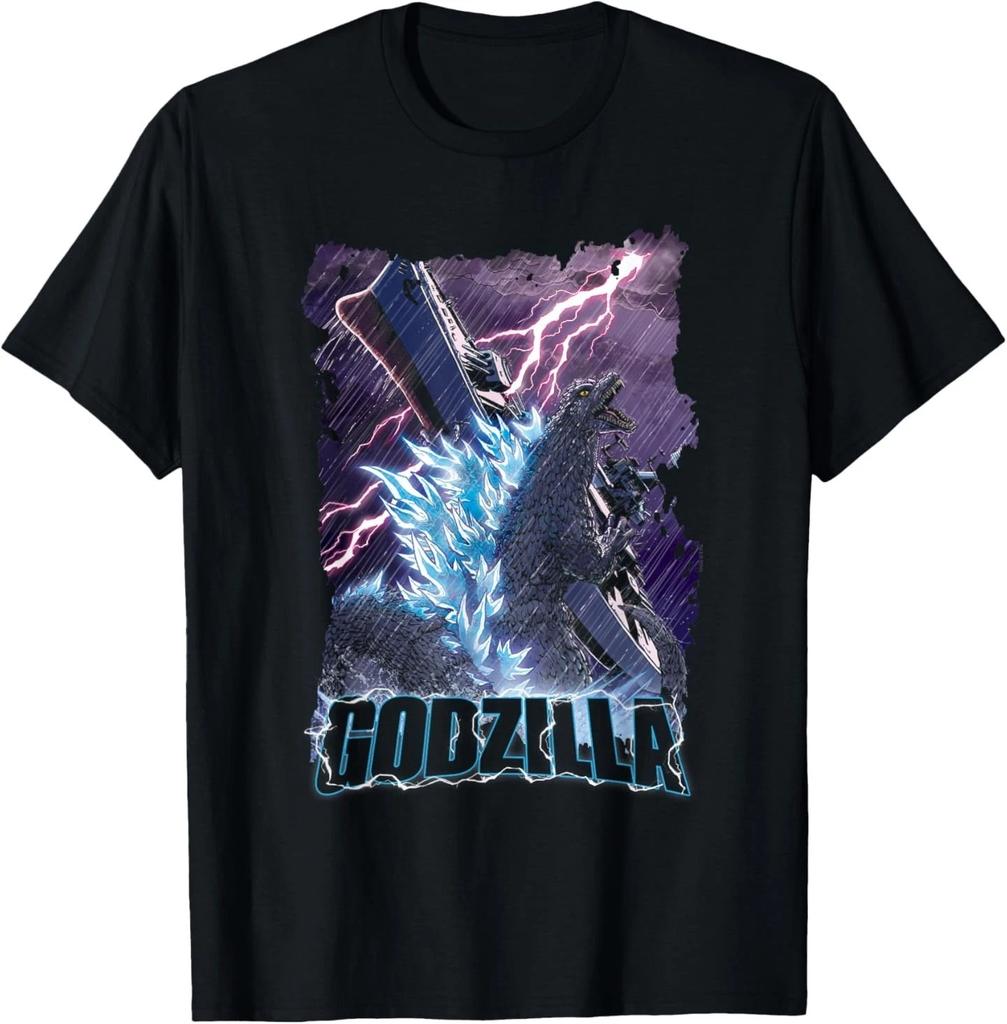 Godzilla Attack Ship Storm Purple Lightning T-Shirt