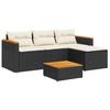 VidaXL Salon de Jardin avec Coussins 3 pcs, Canapés de Patio, Ensemble de Meubles, Mobilier de Terrasse Extérieur, Noir 365826