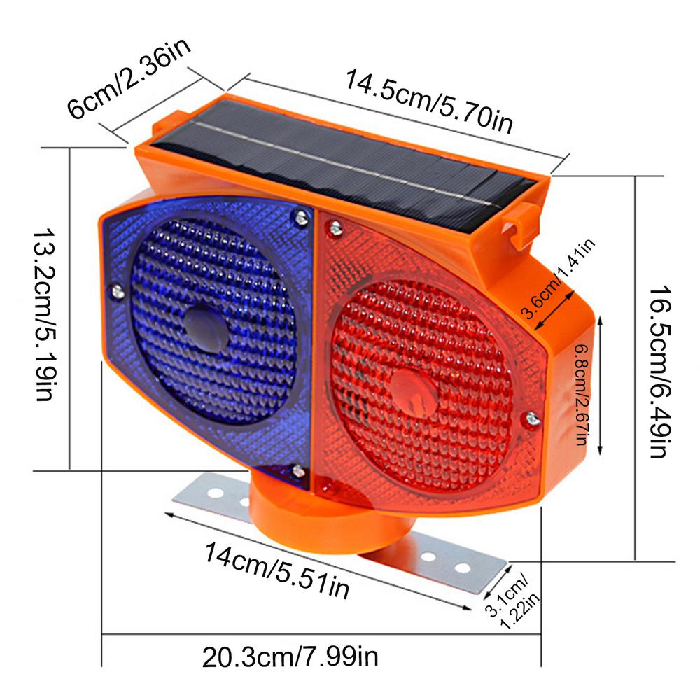 Автоматический проблесковый маячок на солнечной батарее, двухсторонний светодиодный стробоскоп, чувствительный предупреждающий свет для дорожного заграждения, принадлежности для транспортных средств