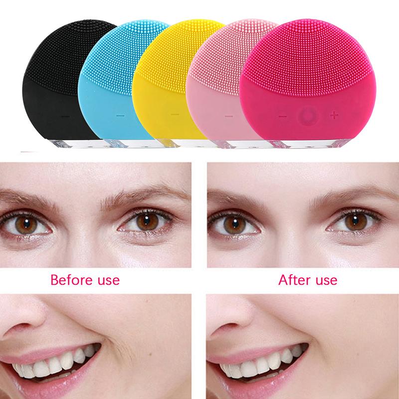 Электрическая щетка для очищения лица, массажер, водонепроницаемая силиконовая щетка для массажа лица, очиститель глубоких пор, щетка для очищения лица, женский инструмент для ухода за кожей