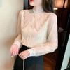 Кружевная рубашка женская весенняя одежда новая модная рубашка дизайн ниша длинный рукав шифоновый топ
