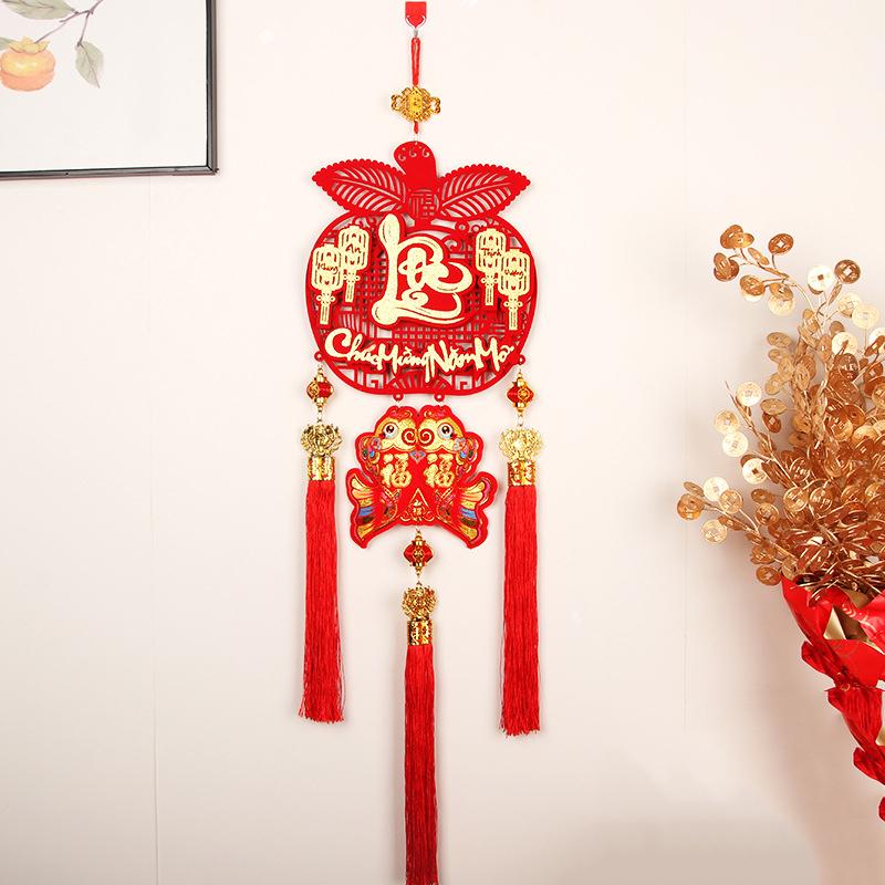 1PC Tassel Pendant 2025 Non Woven Hangings Traditional Vietnamese Fu Character Pendant Spring Festival 26X95CM