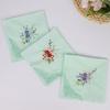 Soft Embroidered Floral Cloth Reusable Hankies Fabrics Elegant Lace Flower Hanky  For Women