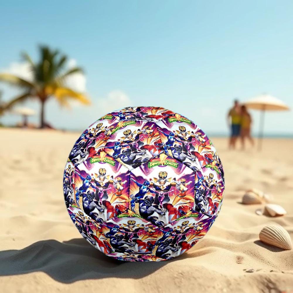 Mighty Morphin Power Rangers Print Size 5 Soccer Ball, Standard Match Football for Sports Game and Team Practice, Ideal Gift for Soccer Fans