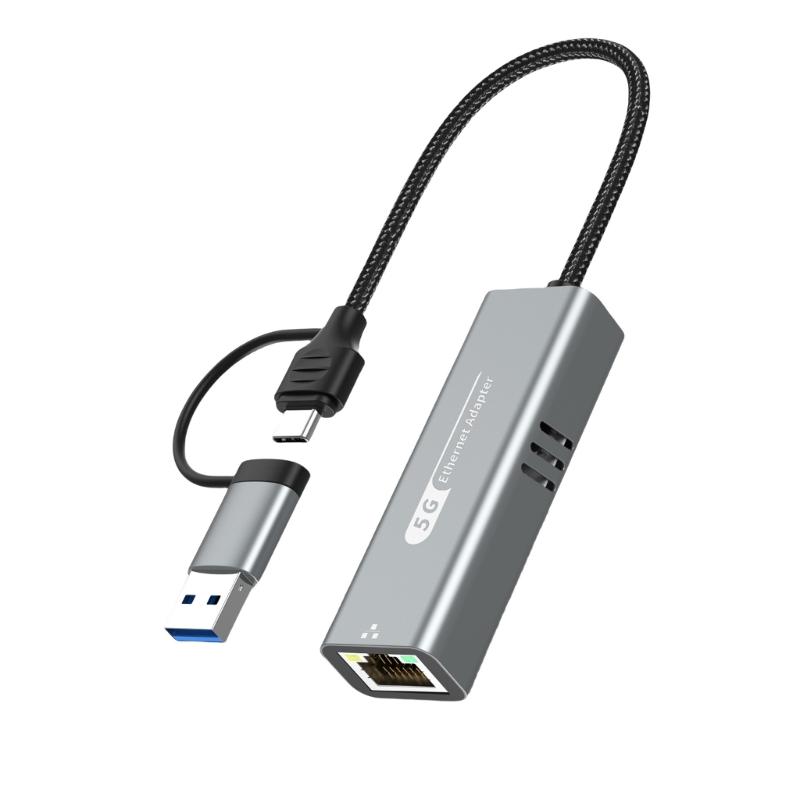 Высокоскоростной USB Type C к RJ45 адаптер 5000 Мбит/с Ethernet сетевые конвертеры для ноутбуков и настольных компьютеров