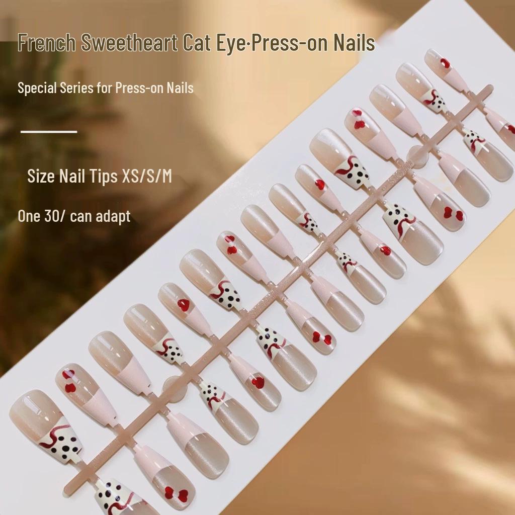 Spring Collection Cat Eye High-End Wearable Nails - Pre-Finished, Stylish Fake Nails (Styles 363-460)