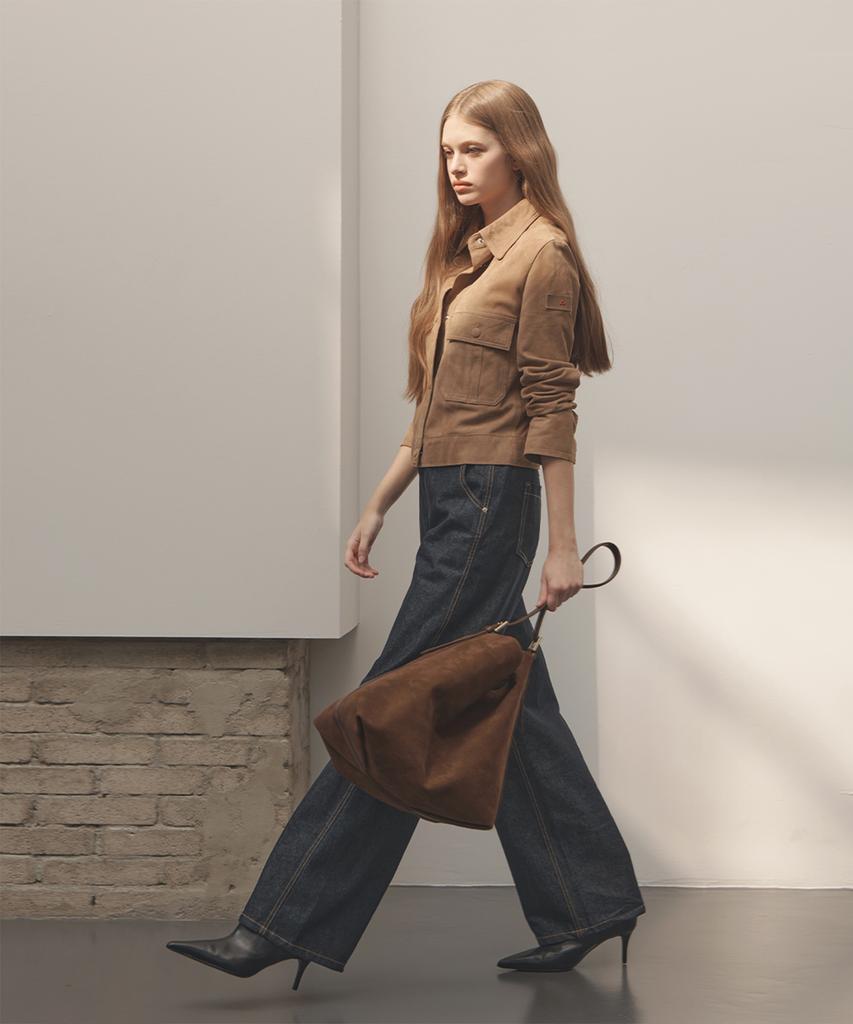 Clave Ellie Suede Brown Tote Bag