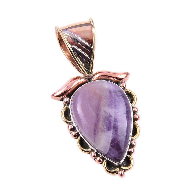 Подвеска из натурального камня Тиффани из стерлингового серебра 925 пробы в двухцветном исполнении 1,25 дюйма c0m15