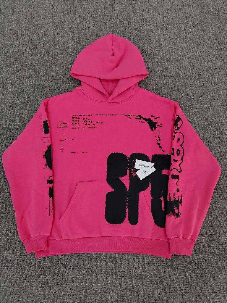 Мужская толстовка с принтом «Паутина» - Модная, свободного кроя, с плюшевой подкладкой