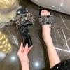 Модная женская летняя обувь 2025 Новая модная удобная нескользящая обувь-шлепанцы с бантом Уличные сандалии на мягкой подошве со стразами в стиле платья для женщин