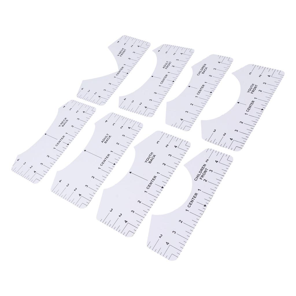 8PCS T Shirt Ruler Guide PVC Clothing Centering Design T Shirt Alignment Tool for Heat Press