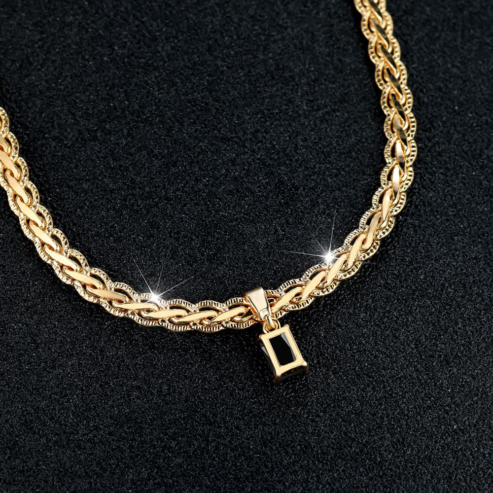 Роскошное золотого цвета, прямоугольная цепочка с подвеской, ожерелье для женщин, свадебные украшения, подарки