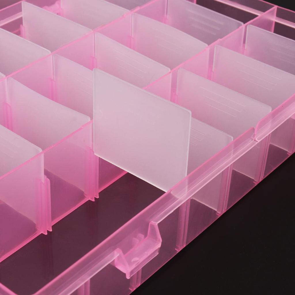 24 Slots PP Removable Organizer Container Storage Box for Jewelry Rings Nail Art Tool Craft Beads