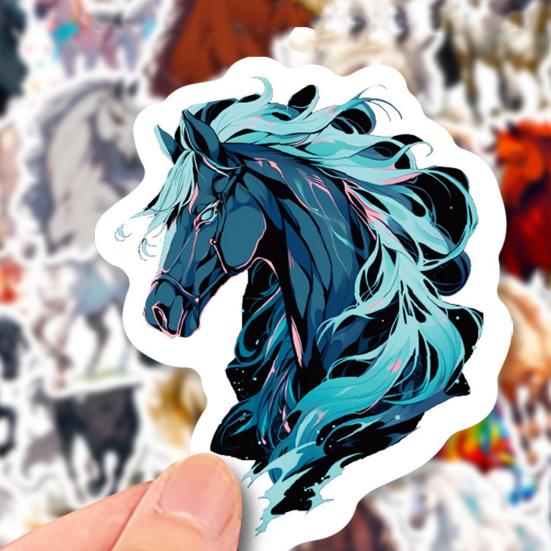50 шт./компл., ручная роспись, наклейка с лошадью, самоклеящаяся, водонепроницаемая, из ПВХ, чехол для телефона «сделай сам», чашка, чемодан, скейтборд, ноутбук, альбом для скрапбукинга, набор наклеек с граффити