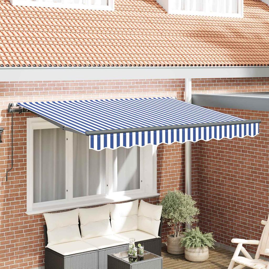Retractable Awning Blue 250 x 200 cm Fabric