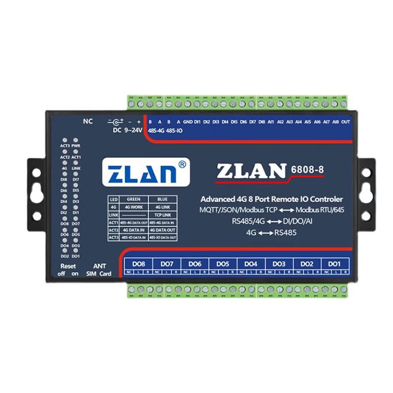 ZLAN6808-8 4G Удаленный IO Контроллер