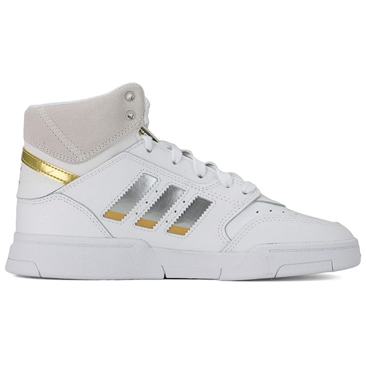 Adidas Оригинальные кроссовки Drop Step Xlt с обмоткой из синтетической кожи, противоскользящие, для баланса, высокие, обувь для скейтборда, женские, белые/желтые, FX9811