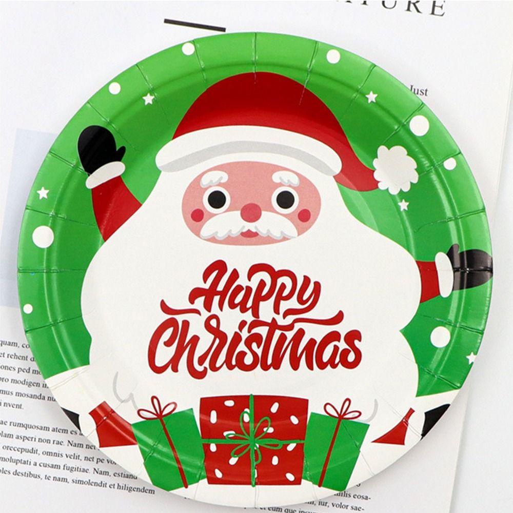 Environmental Christmas Paper Plates Disposable Christmas Paper Cups Christmas Tableware Set Hotel