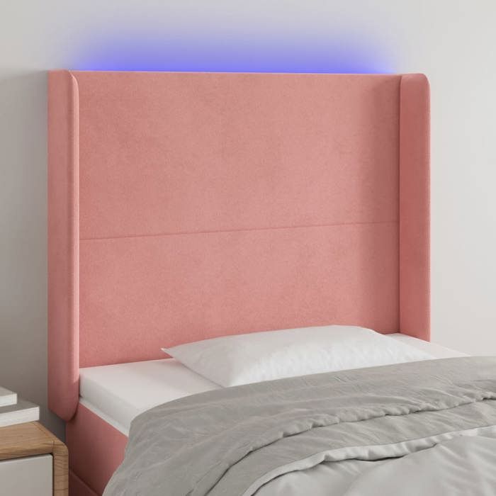 VidaXL LED Headboard Bedroom Furniture Single Bed Accessory Headboard Bed Frame Interior Pink 3123809