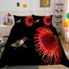 Hummingbird Duvet Cover Set King/Queen Size Small And Cute Tropical Bird Yellow Flower Green Leaves  Bedding Set Women