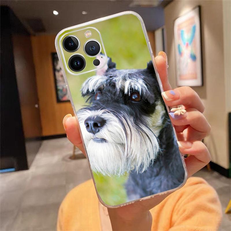 Phone Case For iphone 17 Pro Max Air 16 15 14 13 Pro Max 15 16 Pro 15Plus Schnauzer Puppy dog Art