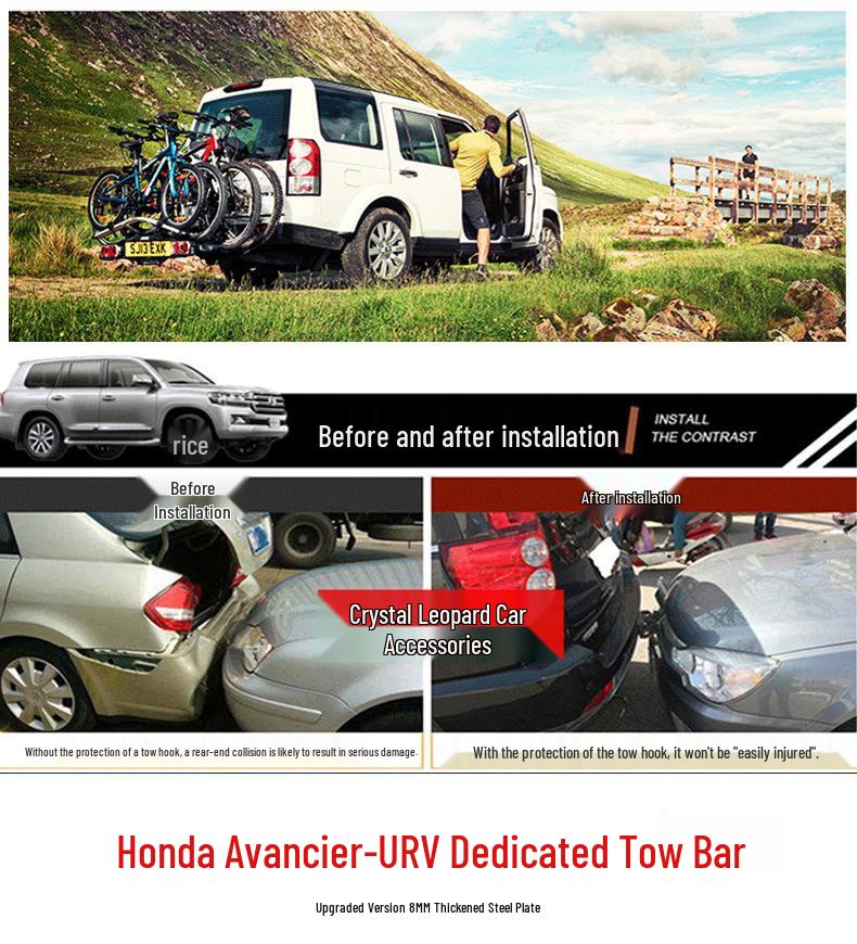 Совместимо с Honda Avancier URV для модификации фаркопа, буксировочного крюка и снятия крепления для велосипедов.