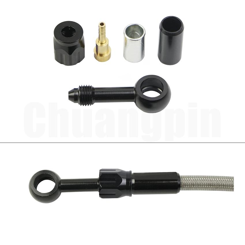 Тормозной фитинг-банджо, алюминиевый мотогидравлический усиленный тормозной масляный шланг сцепления AN3 для мотоцикла, квадроцикла, мотоцикла, багги