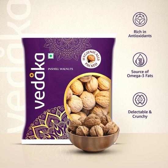 Грецкие орехи в скорлупе Vedaka - 500 г | Богаты антиоксидантами
