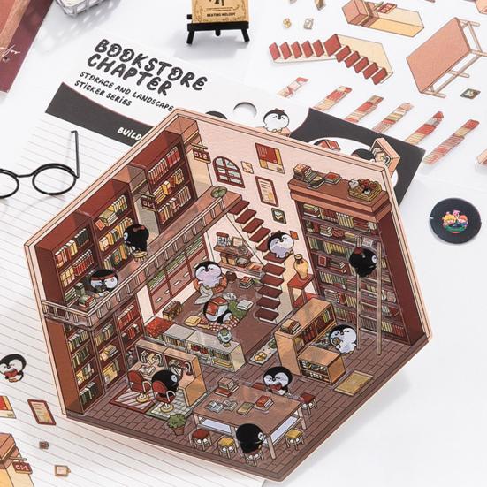 4 Sets DIY 3D House Stickers with Tweezer Make Your Own Mini