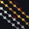 1M Stainless Steel Printed Dot Striped Square Necklace Chain Geometry Link Chains DIY Bracelet Accessory Jewelry Making Supplies